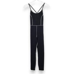 TWENTY Flowetry Spaghetti Strap Contrast Stitching Jumpsuit S Open Back NWT
